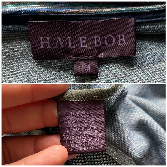 Hale Bob Green knit Wrap midi length dress Medium NWOT - Picture 5 of 5